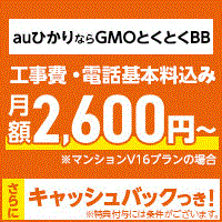 GMOとくとくBB（auひかり）（月額割引）
